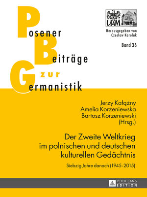 cover image of Der Zweite Weltkrieg im polnischen und deutschen kulturellen Gedächtnis
